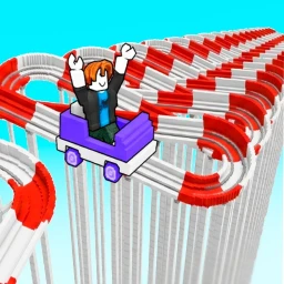 +1 Highest Roller Coaster cover with a player riding a purple coaster car