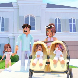 Paradise Roleplay cover with a family and stroller